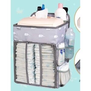 Hanging Diaper Caddy Organizer - Diaper Stacker for Changing Table, Hooks, Hang